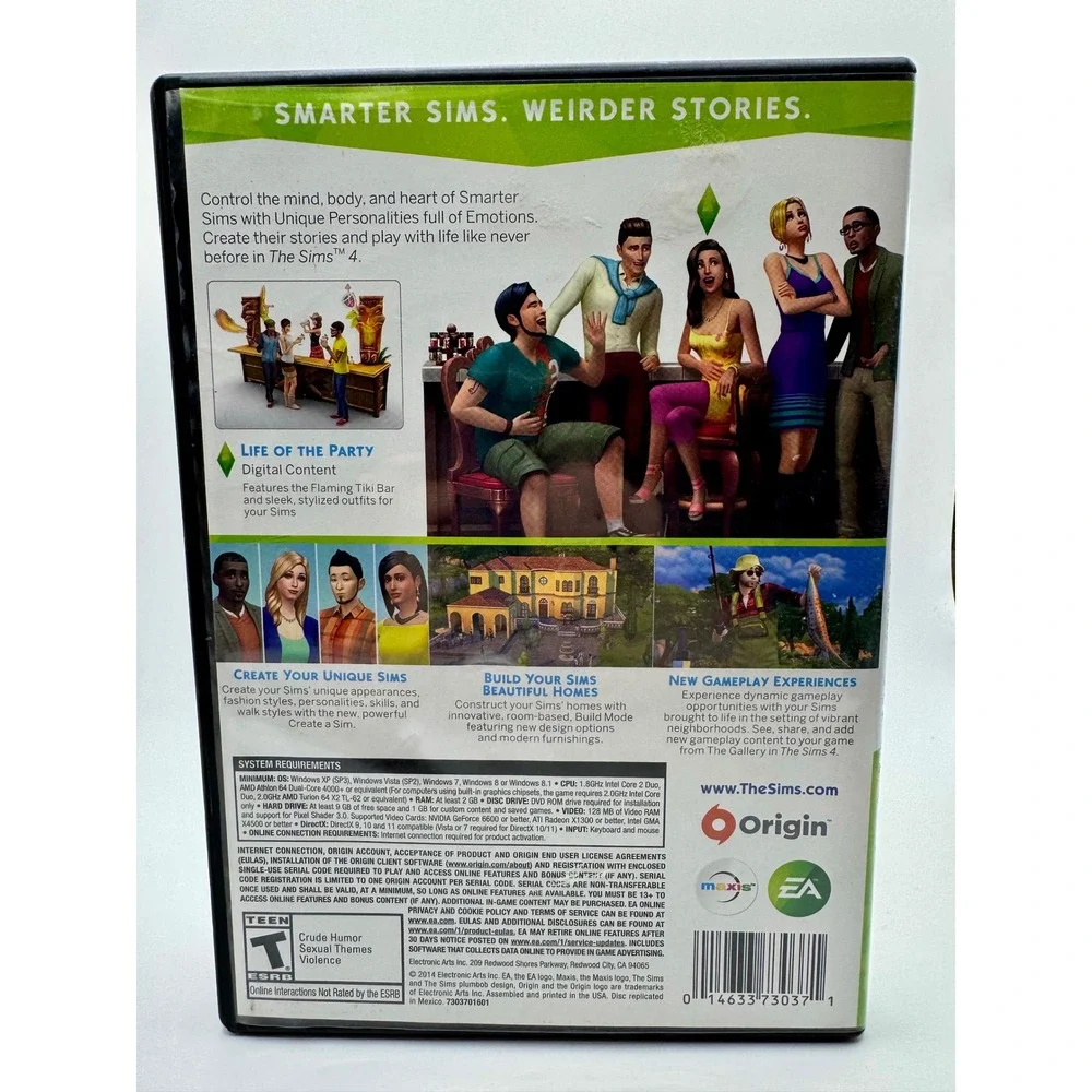 EA‎ The Sims 4 Video Game PC Limited Edition 2-Disc DVD-ROM Set 2014 Multi-Color